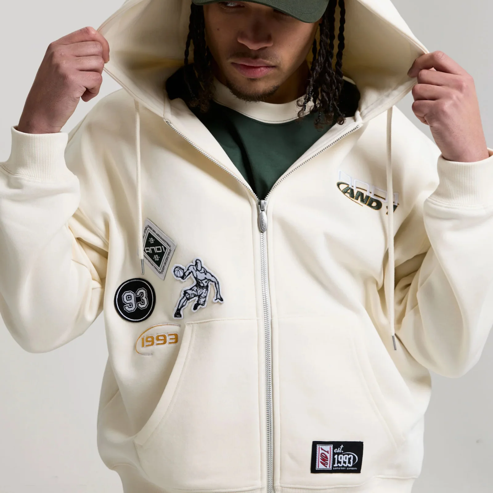 Respect The Game Multi Badge Full Zip Hoodie - Image 8